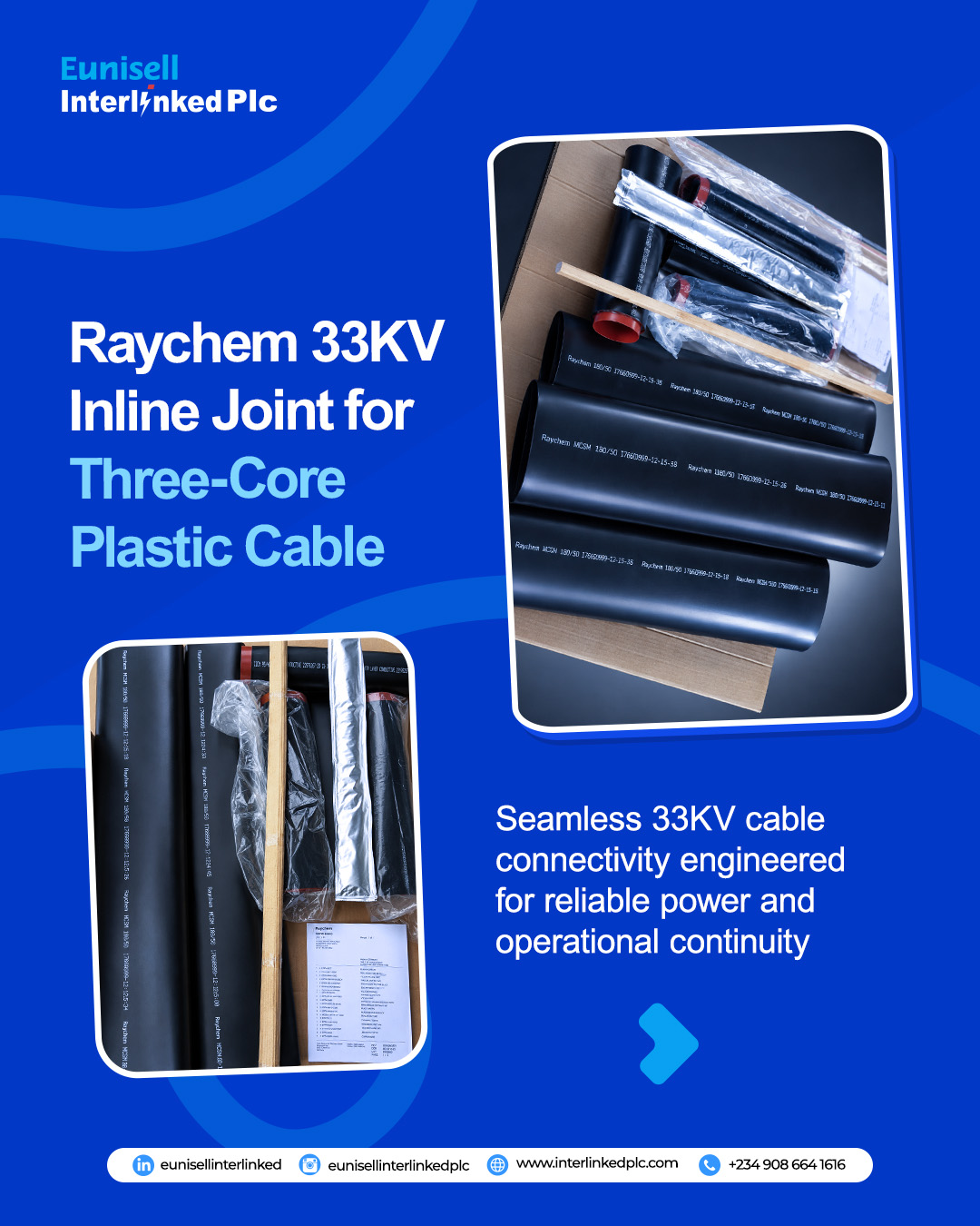33KV Inline Joint for Three-Core Plastic Cable