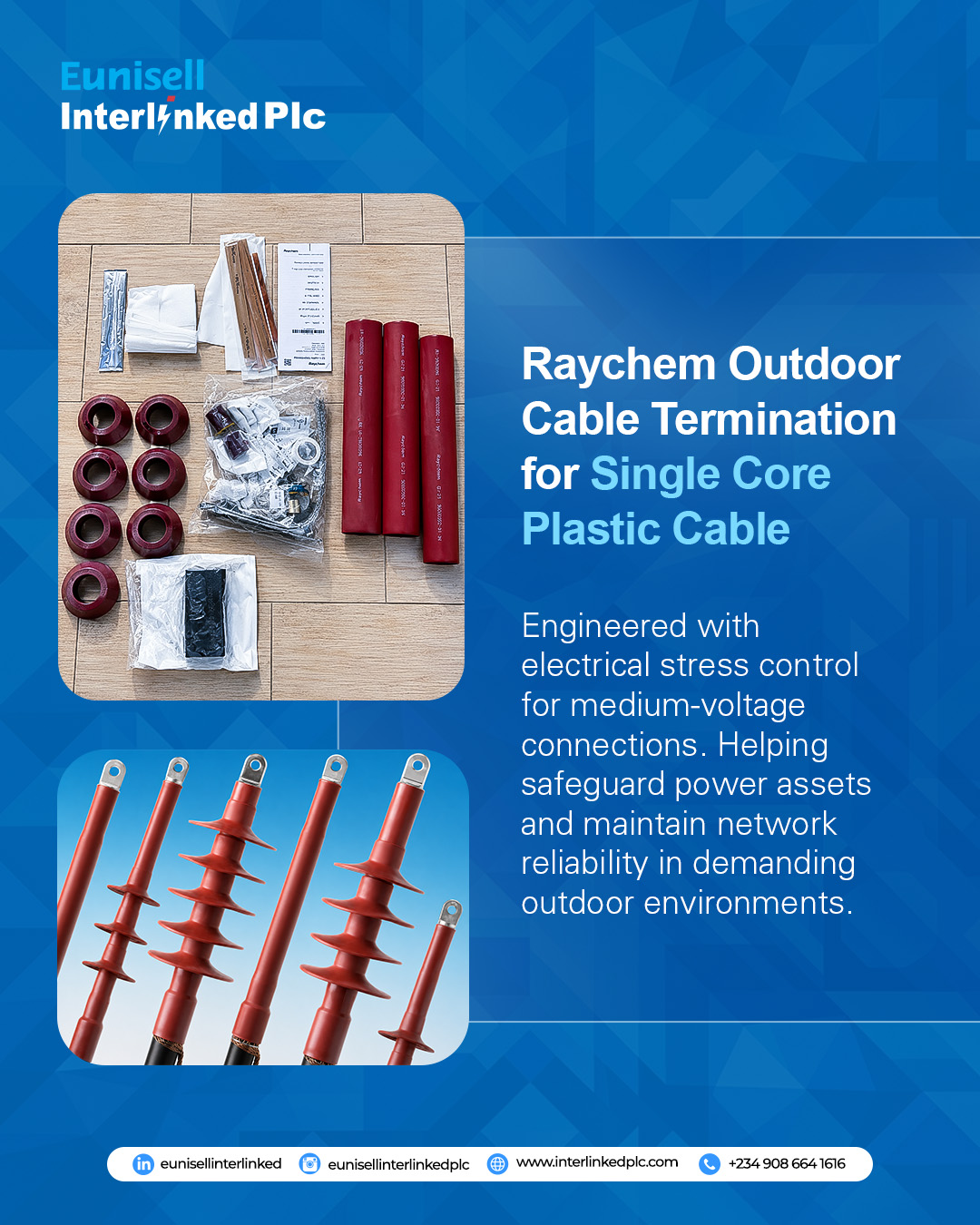 Outdoor Cable Termination for Single Core Plastic Cable